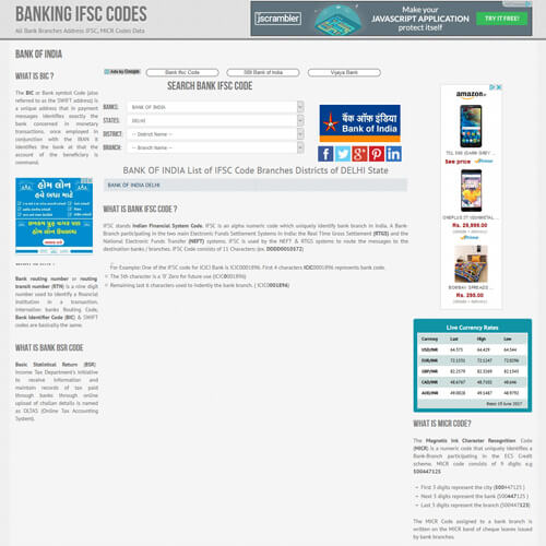Bank of India IFSC Code